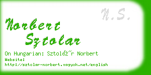 norbert sztolar business card